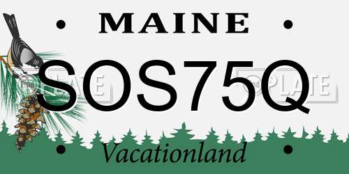 SOS75Q Maine License Plate