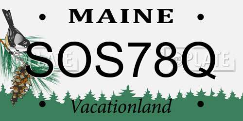 SOS78Q Maine License Plate