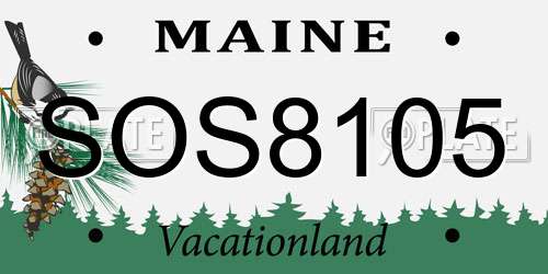 SOS8105 Maine License Plate