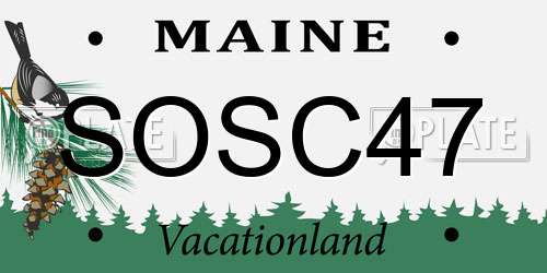 SOSC47 Maine License Plate