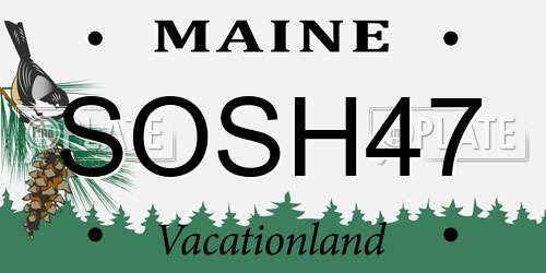 SOSH47 Maine License Plate