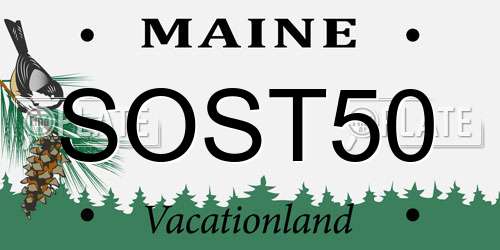 SOST50 Maine License Plate