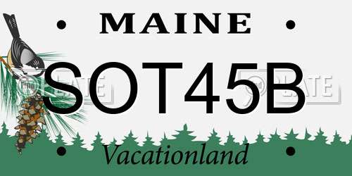 SOT45B Maine License Plate