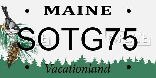 SOTG75 Maine License Plate
