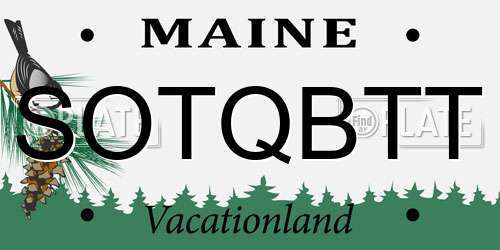 SOTQBTT Maine License Plate