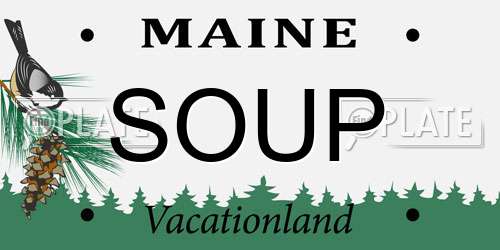SOUP Maine License Plate