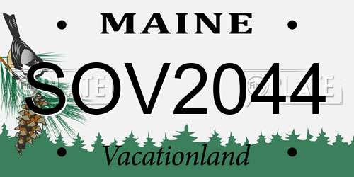 SOV2044 Maine License Plate