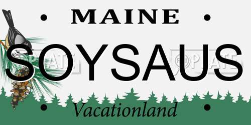 SOYSAUS Maine License Plate