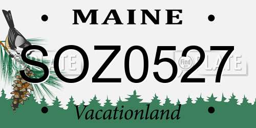 SOZ0527 Maine License Plate