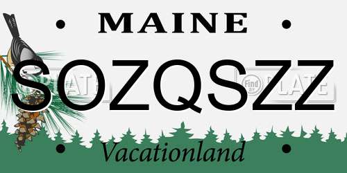 SOZQSZZ Maine License Plate