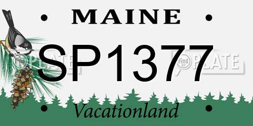 SP1377 Maine License Plate
