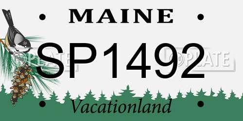 SP1492 Maine License Plate