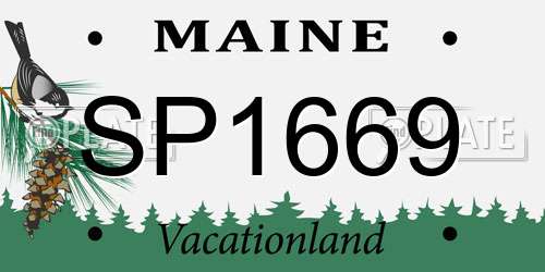 SP1669 Maine License Plate