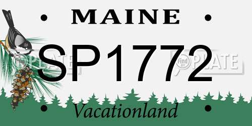 SP1772 Maine License Plate