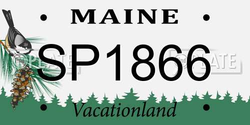 SP1866 Maine License Plate