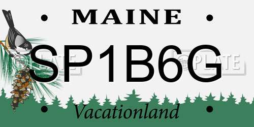 SP1B6G Maine License Plate