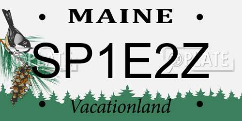 SP1E2Z Maine License Plate
