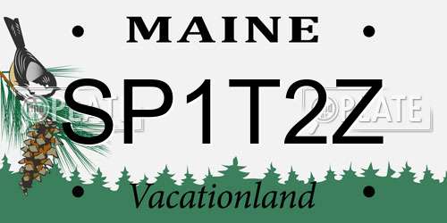 SP1T2Z Maine License Plate