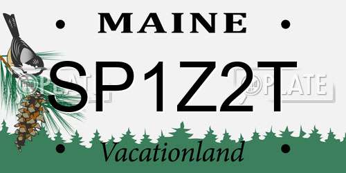 SP1Z2T Maine License Plate