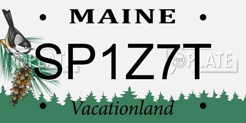 SP1Z7T Maine License Plate