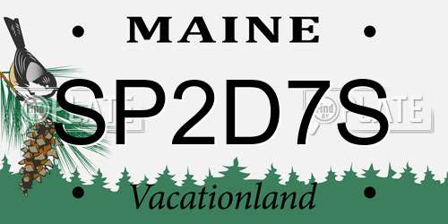 SP2D7S Maine License Plate