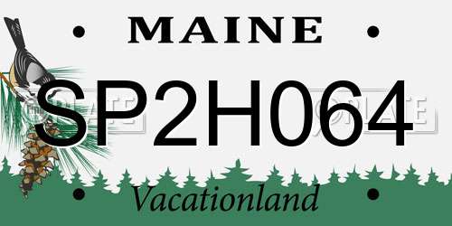 SP2H064 Maine License Plate