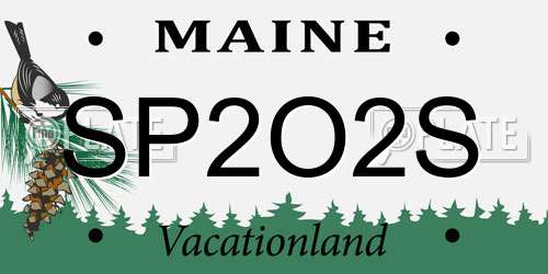 SP2O2S Maine License Plate