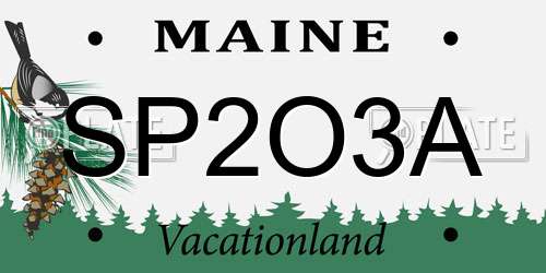 SP2O3A Maine License Plate