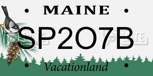 SP2O7B Maine License Plate