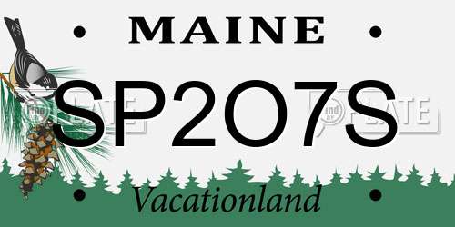 SP2O7S Maine License Plate