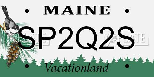 SP2Q2S Maine License Plate