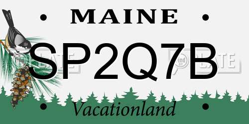 SP2Q7B Maine License Plate