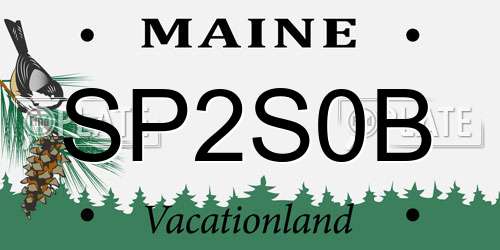 SP2S0B Maine License Plate