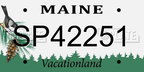 SP42251 Maine License Plate