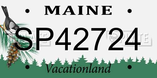 SP42724 Maine License Plate