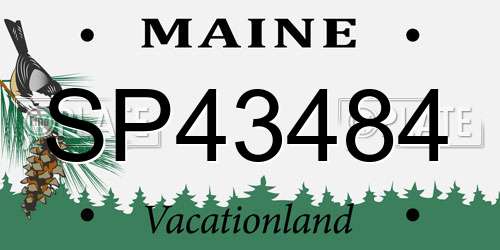 SP43484 Maine License Plate