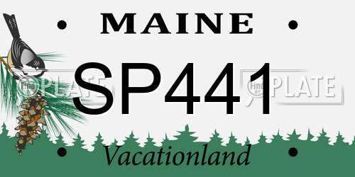 SP441 Maine License Plate