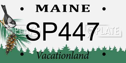 SP447 Maine License Plate