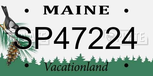 SP47224 Maine License Plate