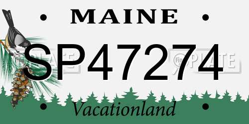 SP47274 Maine License Plate
