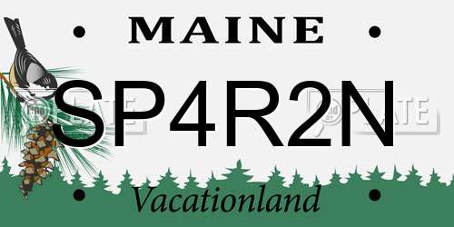 SP4R2N Maine License Plate