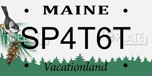 SP4T6T Maine License Plate