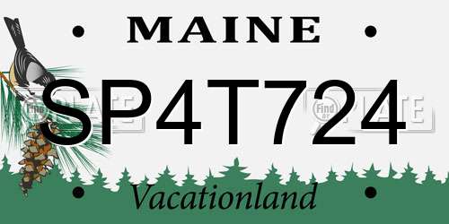 SP4T724 Maine License Plate