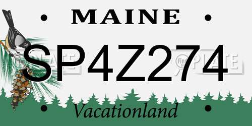 SP4Z274 Maine License Plate