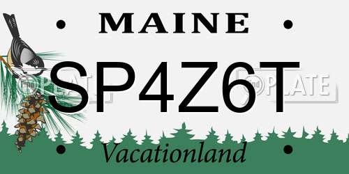 SP4Z6T Maine License Plate
