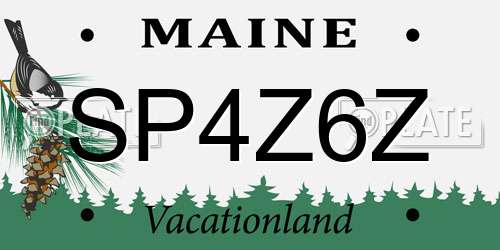 SP4Z6Z Maine License Plate