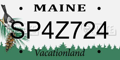 SP4Z724 Maine License Plate