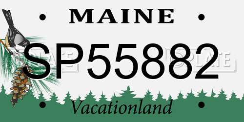 SP55882 Maine License Plate
