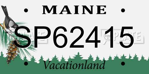 SP62415 Maine License Plate