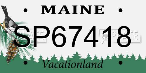 SP67418 Maine License Plate